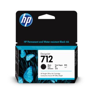 HP 712 black 38ml ink cartridge for precision technical printing