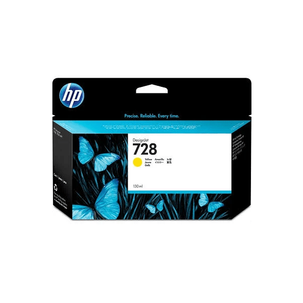 HP 728 yellow 130ml ink cartridge for precise colour printing
