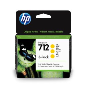 HP 712 yellow 3-pack 29ml ink cartridges for CAD printing