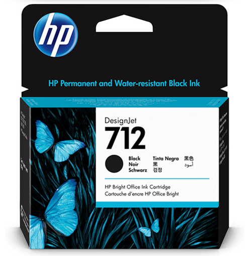 HP 712 black 80ml ink cartridge for CAD and technical prints
