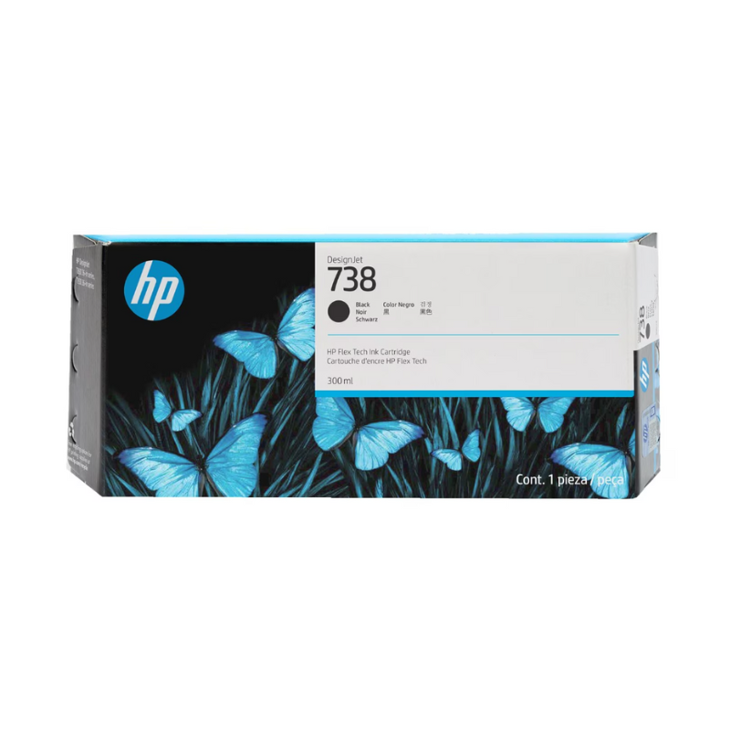HP T738 300ml black ink cartridge for professional printing